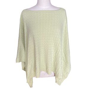 Ann Taylor Cable Knit Rabbit Hair Wool Poncho Green Ranch Equestrian Lagenlook